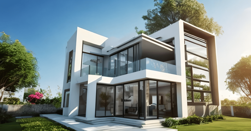 A house outfitted with the latest and greatest in home technology.